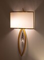 Aplica de perete Vienna, Mauro Ferretti, 1 x E14, 20W, 16x15x50 cm, fier, auriu/alb