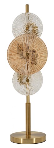 Lampa de masa Osaka, Mauro Ferretti, 4 x E14, 40W, 20x18x66 cm, fier/sticla, auriu/maro/transparent