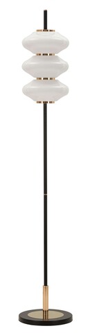 Lampadar Vintage, Mauro Ferretti, 3 x E14, 40W, 30x168 cm, fier/sticla, auriu/negru/alb