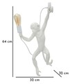 Aplica de perete Monkey, Mauro Ferretti, 1 x E27, 20W, 32x32x64 cm, polirasina, alb
