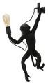 Aplica de perete Monkey, Mauro Ferretti, 1 x E27, 20W, 32x32x64 cm, polirasina, negru