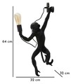 Aplica de perete Monkey, Mauro Ferretti, 1 x E27, 20W, 32x32x64 cm, polirasina, negru