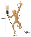 Aplica de perete Monkey, Mauro Ferretti, 1 x E27, 20W, 32x32x64 cm, polirasina, auriu