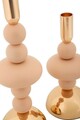Set 2 suporturi de lumanare Galaxy, Mauro Ferretti, 10x22 cm, 10x30 cm, fier, roz/auriu