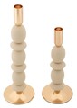 Set 2 suporturi de lumanare Shuttle, Mauro Ferretti, 10x25 cm, 10x33.5 cm, fier, crem/auriu