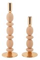 Set 2 suporturi de lumanare Shuttle, Mauro Ferretti, 10x25 cm, 10x33.5 cm, fier, roz/auriu