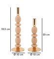Set 2 suporturi de lumanare Shuttle, Mauro Ferretti, 10x25 cm, 10x33.5 cm, fier, roz/auriu