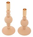 Set 2 suporturi de lumanare Aster, Mauro Ferretti, 10x20 cm, 10x25.5 cm, fier, roz/auriu