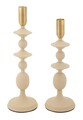 Set 2 suporturi de lumanare Gemini, Mauro Ferretti, 10x29 cm, 10x33 cm, fier, crem/auriu
