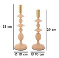 Set 2 suporturi de lumanare Gemini, Mauro Ferretti, 10x29 cm, 10x33 cm, fier, roz/auriu