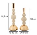 Set 2 suporturi de lumanare Bolly, Mauro Ferretti, 10x24 cm, 10x29.5 cm, fier, crem/auriu