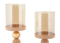 Set 2 suporturi de lumanare Glazed, Mauro Ferretti, 10x32 cm, 10x36 cm, fier, roz/auriu