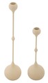 Set 2 suporturi de lumanare Slimmy, Mauro Ferretti, 8x26 cm, 8x37 cm, fier, crem/auriu