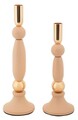 Set 2 suporturi de lumanare Strek, Mauro Ferretti, 9.5x25 cm, 9.5x30 cm, fier, roz/auriu