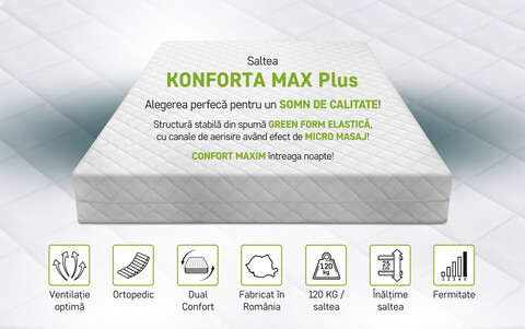 Saltea SuperOrtopedica Green Future KONFORTA Max Plus 25 cm