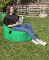 Fotoliu de gradina Bean Bag, Ferndale, 248FRN1602, 100% STYROSPUMĂ RECICLATĂ DE ÎNALTĂ DENSITATE, Verde Fistic