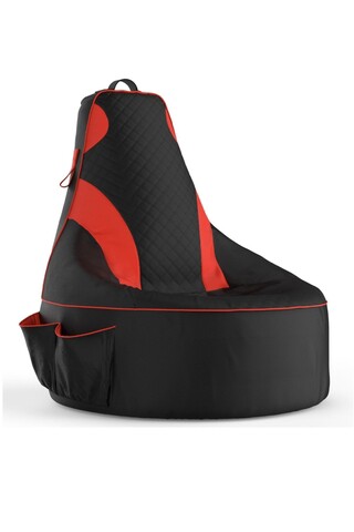 Fotoliu de gradina Bean Bag, Ferndale, 248FRN1604, 100% STYROSPUMĂ RECICLATĂ DE ÎNALTĂ DENSITATE, Roșu/Negru