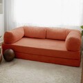 Canapea extensibila 3 locuri, Evalina, 383EVN1267, Poliester, Rosu vermilion