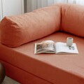 Canapea extensibila 3 locuri, Evalina, 383EVN1267, Poliester, Rosu vermilion