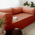 Canapea extensibila 3 locuri, Evalina, 383EVN1267, Poliester, Rosu vermilion