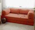 Canapea extensibila 3 locuri, Evalina, 383EVN1267, Poliester, Rosu vermilion