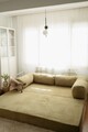 Canapea extensibila 3 locuri, Evalina, 383EVN1269, Poliester, Kaki / 