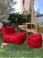 Set fotolii tip puf (2 piese), Atelier del Sofa, 535PFT1211, Rosu
