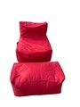 Set fotolii tip puf (2 piese), Atelier del Sofa, 535PFT1211, Rosu