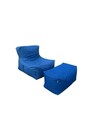 Set fotolii tip puf (2 piese), Atelier del Sofa, 535PFT1212, Albastru