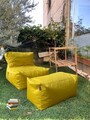 Set fotolii tip puf (2 piese), Atelier del Sofa, 535PFT1215, Galben