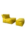 Set fotolii tip puf (2 piese), Atelier del Sofa, 535PFT1215, Galben