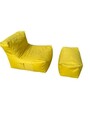 Set fotolii tip puf (2 piese), Atelier del Sofa, 535PFT1215, Galben