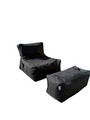 Set fotolii tip puf (2 piese), Atelier del Sofa, 535PFT1216, Negru