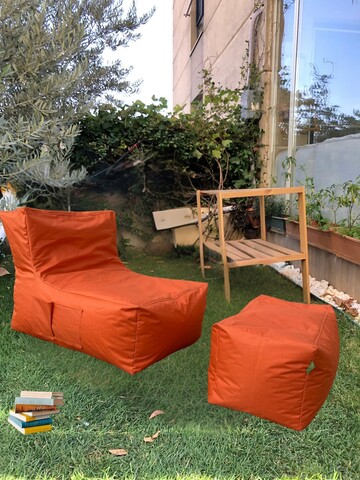 Set fotolii tip puf (2 piese), Atelier del Sofa, 535PFT1217, Portocaliu