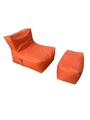 Set fotolii tip puf (2 piese), Atelier del Sofa, 535PFT1217, Portocaliu