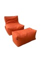 Set fotolii tip puf (2 piese), Atelier del Sofa, 535PFT1217, Portocaliu