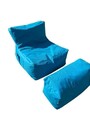 Set fotolii tip puf (2 piese), Atelier del Sofa, 535PFT1218, Turcoaz