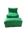 Set fotolii tip puf (2 piese), Atelier del Sofa, 535PFT1219, Verde