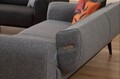 Canapea extensibila 3 locuri, Artie, 560ARE2911, Lemn de fag / PAL, Gri deschis