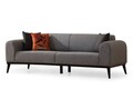 Canapea extensibila 3 locuri, Artie, 560ARE2911, Lemn de fag / PAL, Gri deschis