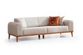 Canapea extensibila 3 locuri, Artie, 560ARE2912, Lemn de fag / PAL, Crem