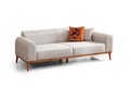 Canapea extensibila 3 locuri, Artie, 560ARE2912, Lemn de fag / PAL, Crem