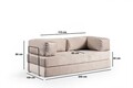 Canapea extensibila 2 locuri, Artie, 560ARE4157, Poliester, Crem