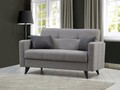 Canapea extensibila 2 locuri, Misty, 730MST1105, Metal / Lemn, Gri deschis