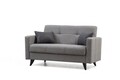 Canapea extensibila 2 locuri, Misty, 730MST1105, Metal / Lemn, Gri deschis