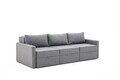 Canapea extensibila 3 locuri, Balcab Home, 825BLC4323, Lemn de brad, Gri