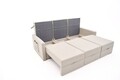 Canapea extensibila 3 locuri, Balcab Home, 825BLC4324, Lemn de brad, Crem