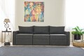 Canapea extensibila 3 locuri, Balcab Home, 825BLC4325, Lemn de brad, Antracit