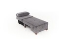 Fotoliu extensibil, Balcab Home, 825BLC4707, Lemn, Gri
