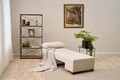 Fotoliu extensibil, Balcab Home, 825BLC4712, Lemn, Crem